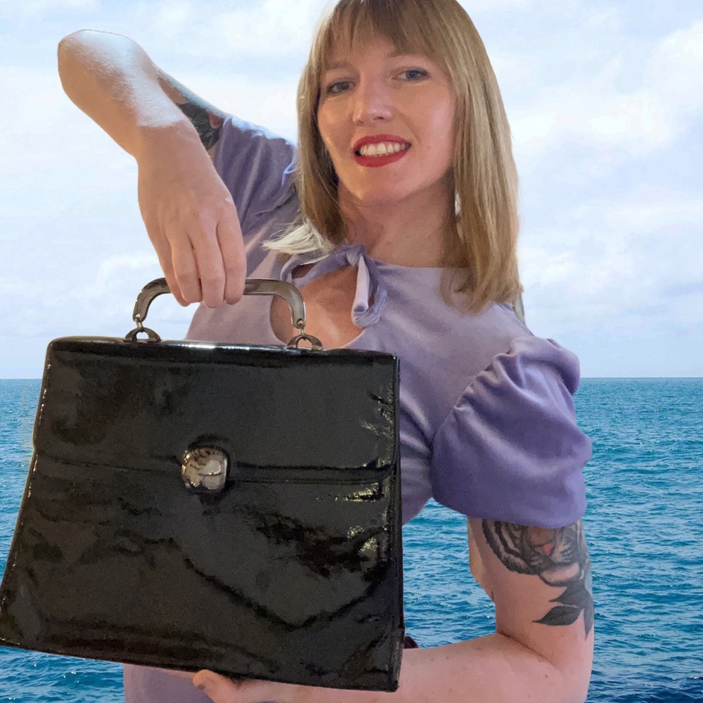 Women’s black purse vintage by Clara Studio for asymmetry